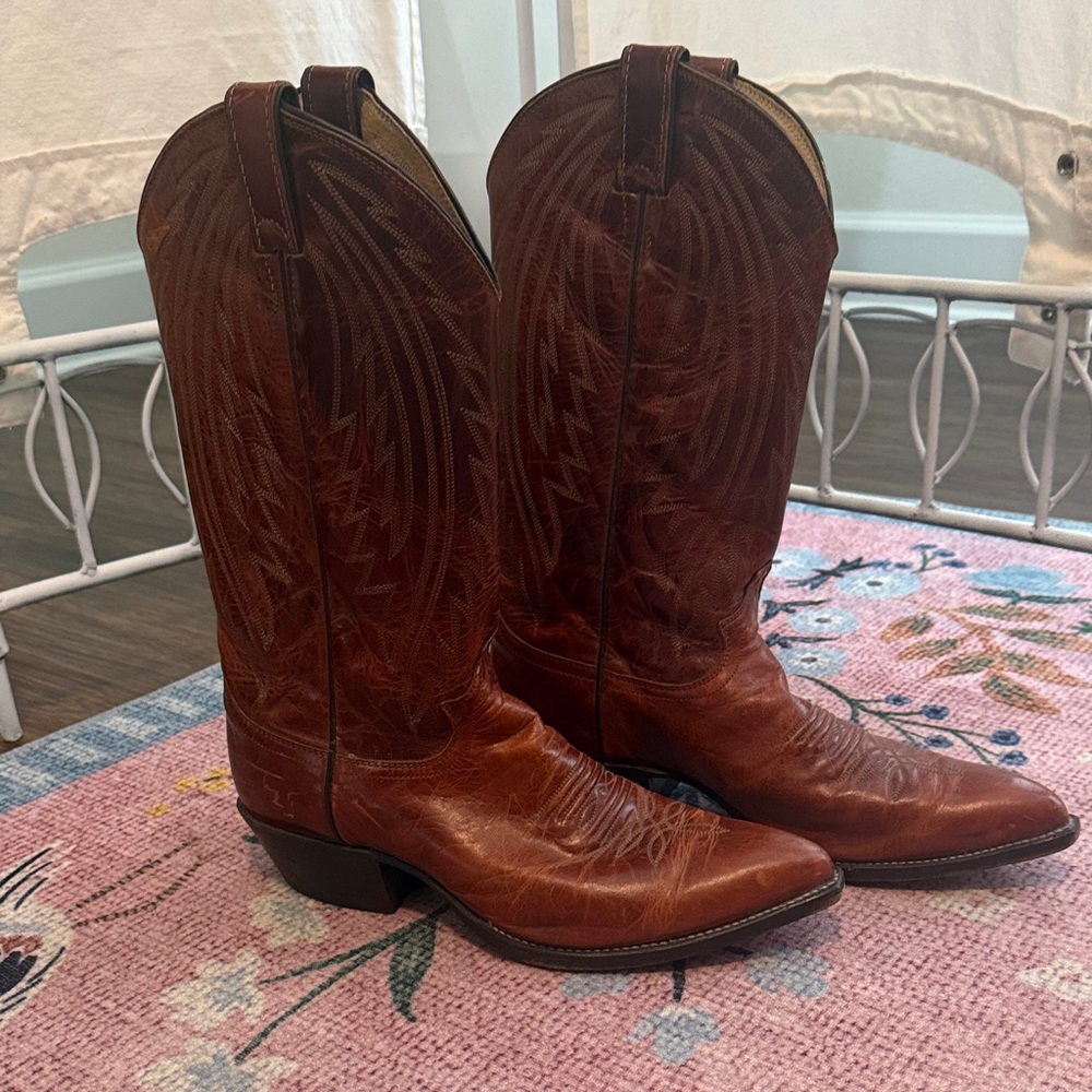 Justin Boots Rich Brown Western Cowboy Boots Size 9.5